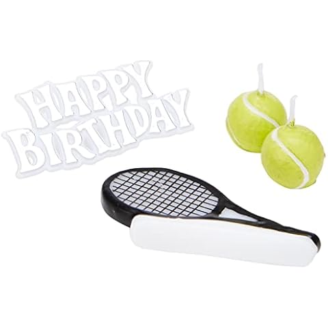 Club Green Candle KIT H/Birthday, 2 Tennis Balls, 1 Racquet, Card, Yellow, 14 x 22.5 x 14 cm Cover