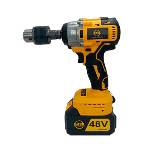 Parafusadeira Furadeira de Impacto 48V com 2 Baterias Lítio 10000mAh, LED Integrado, Controle Revers