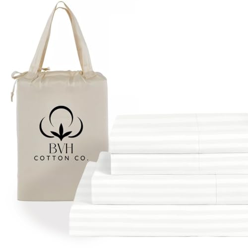 BVH Cotton Co. Egyptian Cotton Queen Size Sheet...