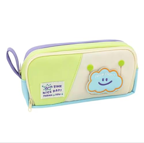 Image of Large Capacity Cute Aesthetic Pencil Case with multi ompartments, Multi-Pocket Pastel Pen Pouch Organizer with Zipper, Kawaii School Supplies Bag for Girls, (MULTI COLOR 3 DESIGN)(Pack of 1)