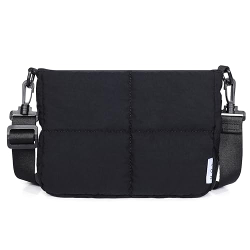 NOL Trendy Lightweight Small Quilted Puffy Crossbody Bag for Women, Waterproof, Removable Strap for Travel, Work & Shopping