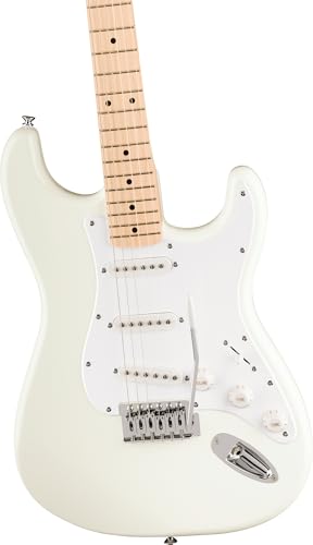 Image of Fender Squier Sonic Stratocaster - Arctic White Bundle with Mustang Micro Headphone Amplifier, Cable, Tuner, Strap, Picks, and Austin Bazaar Instructional Video