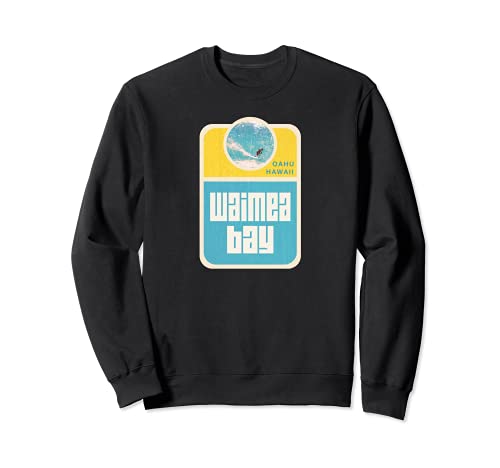 Hawaii Waimea Bay Hawaiano Retro Surf Sudadera