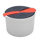 SUNGOOYUE Mikrowellen-Reiskocher, 2 L PP-Dampfgarer mit Dampfschale für Reis, Gemüse, Nudeln, Quinoa, Schmutzfreies Design für die Küche Im Wohnheim