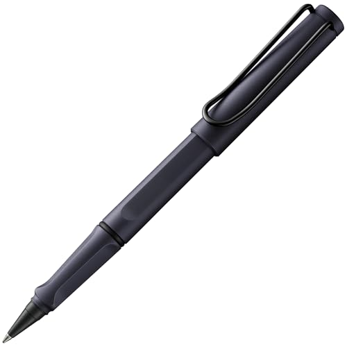 Lamy safari roll ink steel black: roller con cartucho de tinta, empuñadura ergonómica, trazo M, escritura cómoda prolongada, fabricado de plástico ASA resistente, incl. cartucho de tinta azul T10