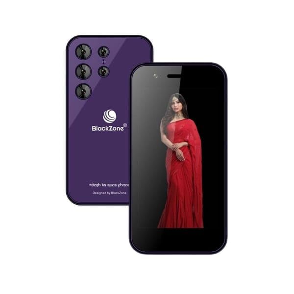 BLACKZONE Miniature 4g Volte Mini Smart Android Mobile Phone| 3.0′ Incell Display | 3GB RAM | 16 GB ROM | 8 MP Triple Rear Camera | USB Type C | 2000 mAh Battery (Purple)