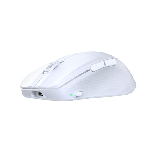Pure Air - Mouse da gioco RGB wireless ergonomico e ultraleggero, con sensore ottico a 26K DPI, dotato di batteria da 125 ore, illuminazione RGB - Bianco - Mouse gaming - Immagine 9
