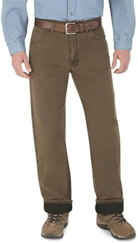 Wrangler mens Rugged Wear Woodland Thermal jeans, Stonewashed Denim, 36W x 32L US