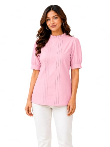 Image of Yash Gallery Womens Rayon Solid Relaxed Fit Casual Top Women & Girls