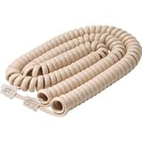 50 Foot Long Handset Curly Cord Ivory Premium Telephone Cable Cord