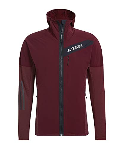 adidas Mens Polarfleece-Full Zip Techrock Flooce Wind Hooded Jacket, Shadow...