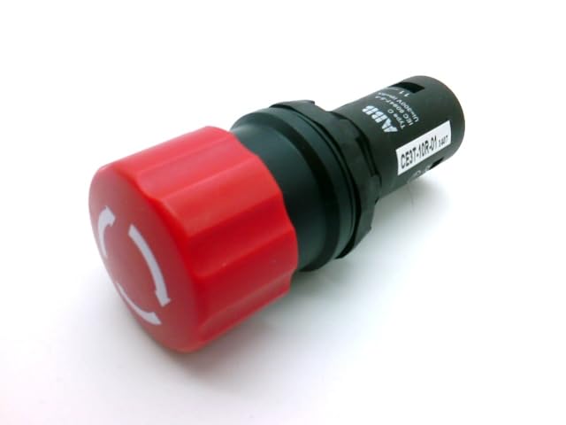 ABB CE3T-10R-01 Push Button Switch, 30 mm, Twist Release, 1 NC, Red