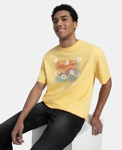 Image of Jockey US81 Men Super Combed Cotton Rich Graphic Printed Round Neck Half Sleeve T-Shirt