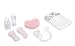 Muñecas Arias - Canastilla Elegance Rosa para Muñeca con Biberón Mágico, Patucos...