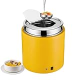 AIZYR Gewerblicher Elektrischer Suppenwärmer, Speisenwärmer Suppenkessel Mit Edelstahleinsatz Suppenstation Für Restaurant Und Haushalt,Gelb