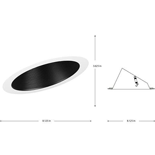 Progress Lighting P806008-031 6" Recessed Sloped Ceiling Step Baffle Trim Black 6" Housing (P605A Series) by Progress Lighting - Used condition - Image 8