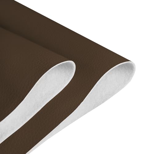 Faux Leather Fabric, 54"x108" Thick Durable Synthetic Upholstery Lychee Texture Leather Vinyl, Soft Smooth Waterproof, Durable,Replacement Renovate for Wallets, DIY Projects, Furniture 1 Yard-Coffee by AOOTOOLINK - Used condition - US$51.13