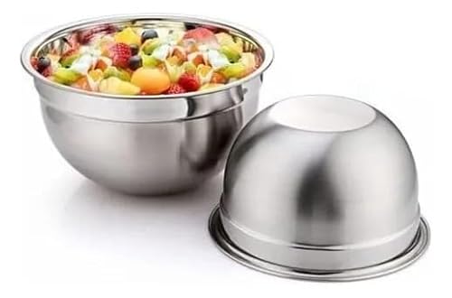 Tigela Bowl Inox 28Cm Aço Inoxidável 4L Saladeira Profissional Gourmet Para Cozinha e Culinária