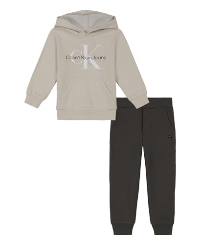 Image of Calvin Klein Baby Boys' 2-piece Fleece Set, Sweatshirt and Jogger Sweatpant