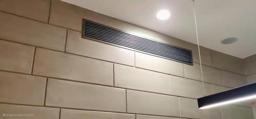 Image of Aluminium Powder Coated liner Grill, Grill for duct,ac jali, hvac, ventilation grill, home grill, ac louver grill,Return Air Grill for Wall, Sidewall and Ceiling (BLACK, 18 inch*4 inch)