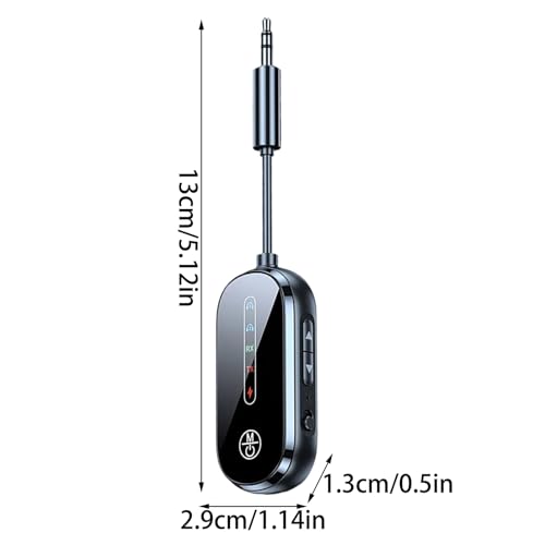 Bezprzewodowy transmiter, bezprzewodowy transmiter samochodowy, 2 w 1, cyfrowy odbiornik audio, adapter jack, idealny do plandek, smartfonów, słuchawek, zastosowań w podróży 15,5 x 1,5 x 1,51 cm