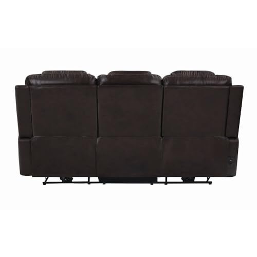 Image of Torque - Mikkel Leatherette Recliner Sofa 3 Seater Manual- Dark Brown | Three-Seater Recliners Couch Chair | Triple 3 Seater Recliner Sofa for Living Room 1 Year Warranty