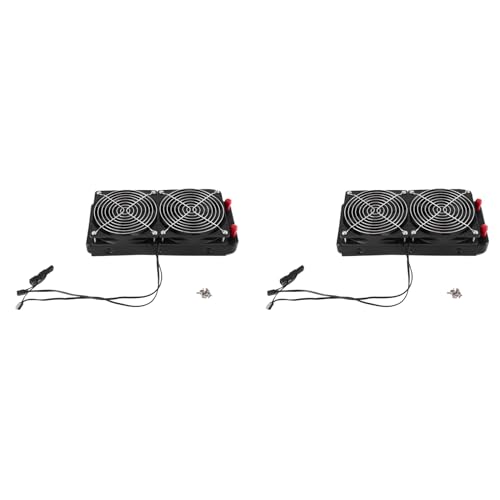 Pyugxab 2 ventiladores de aluminio de 240 mm, 10 tubos de refrigeración por agua, radiador de computadora con ventilador para CPU y PC, refrigeración por agua, recto