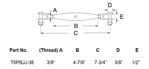 Tensor de acero inoxidable T316 Quijada/Quijada cuerpo cerrado 3/8" (1 PC) miniatura 3
