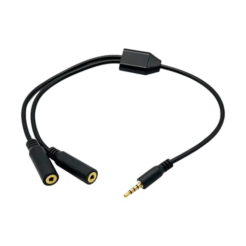 Zkydhbd 2 5 Mm TRRS Männlich Zu Weiblicher Adaptergoldkontakte Für Kopfhörer Und Mikrofone Gold Plated TRRS Splitter Verstärkt