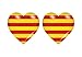 Akachafactory 2X Sticker Adesivi Adesivo Bandiera Cuore Auto Moto Catalogna