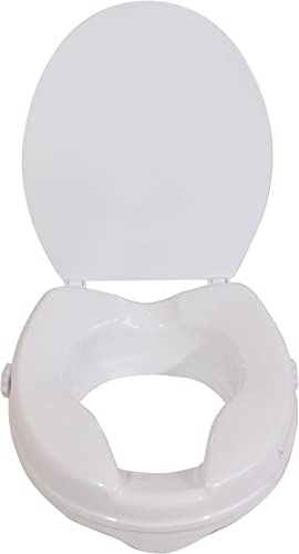 Raised Toilet Seat with Lid, Elevated Toilet Seat for Adults, Toilet Raiser for Elderly Adults, Pregnant Women, Disabled (2 inch)