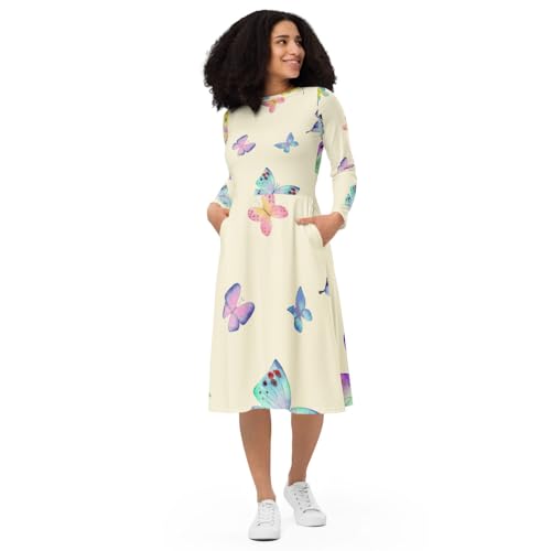Robe midi papillon raffinée aux finitions haute couture