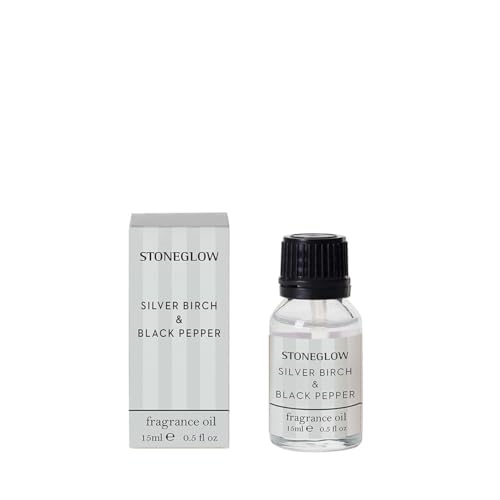 Stoneglow Modern Classics Collection - Silver Birch & Black Pepper 15ml Scented Fragrance Oil - (Grey)