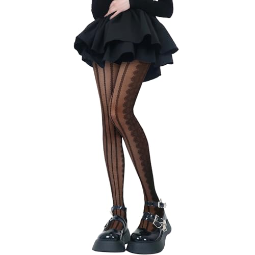 Image of Benefeet Sox Womens Sheer Tights Girls Floral Patterned Sheer Nylon Pantyhose Stockings Silky Party Lolita Tights Gifts
