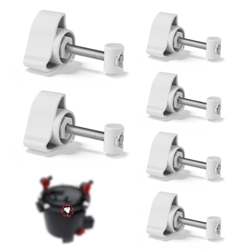 6 Set Lid Fastener Compatible with Fluval FX6/FX4/FX2 Heavy Duty Replacement Canister Filter Fasteners Durable Replacement Clips Easy Snap-On Installation Leak-Proof