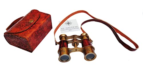 Binoculares estilo vintage 3 pulgadas con estuche de cuero miniatura 6