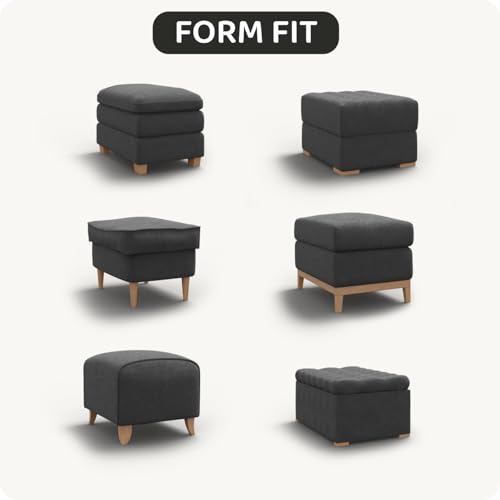 PAULATO Stretch Ottoman Slipcover Easy Fit Bi Elastic Foot Stool Cover - Image 5
