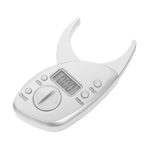 DRESSOOS Calibrador Digital de Grasa Corporal Portátil con Pinza Medidor y Pantalla LCD Herramienta Precisa para Análisis de Grasa Color Plateado y Fácil de Usar