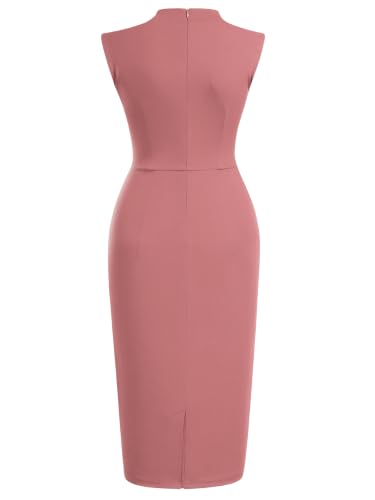 Image of Miusol Women's Retro 1950s Style Half Collar Ruffle Cocktail Pencil Dress