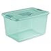 Sterilite 64 Quart Fresh Scent Stackable Plastic Storage Box Container, Aqua