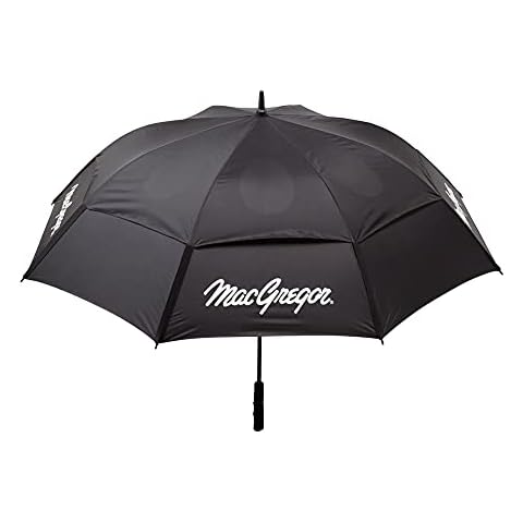 MACGREGOR Unisex's MACGUMB04 Dual Canopy Automatic Golfing Umbrella, Black, 62" Cover