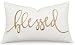 EURASIA DECOR DecorHouzz Pillowcase Farmhouse Embroidered Home Throw Pillow Cover Funny Quote Cushion Cover for Housewarming Guest Porch Wedding Anniversary Couple (12"X20", Blessed(Ivory))