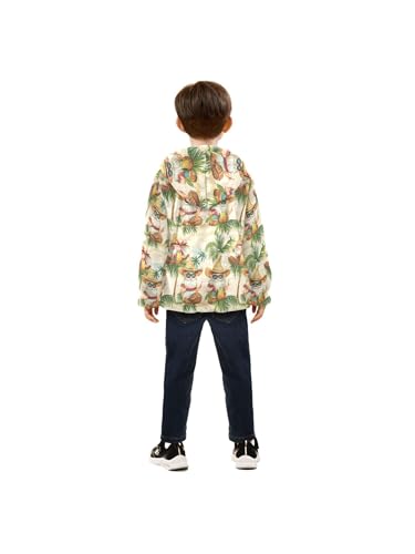 Summer Vacation Gnome Girls Fleece Jacket Girls Fall Jacket Boys Coats Zip Up Hoodie Children Sherpa Warm Outerwear 2-10T4