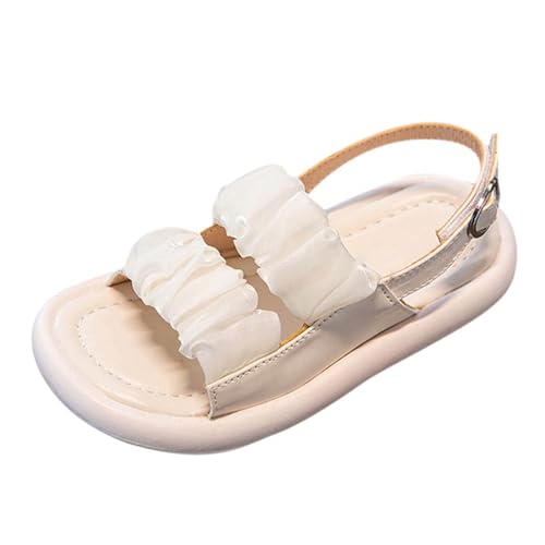 IWIHMIV Girls Sandals Open Toe Breathable Non Slip Flat Summer Beach Lightweight Rubber Sole Leather Sandals for Girls2