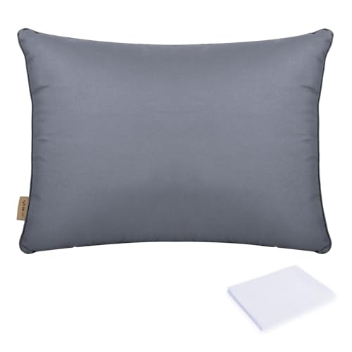 整眠ラボ 枕 まくら 日本製 ホテル枕 高反発枕 沈まない 横向き対応 丸洗い可能 安眠 寝心地良い 63x43cm 首が痛くならない 首・肩フィット (低めグレー(ホワイトカバー))