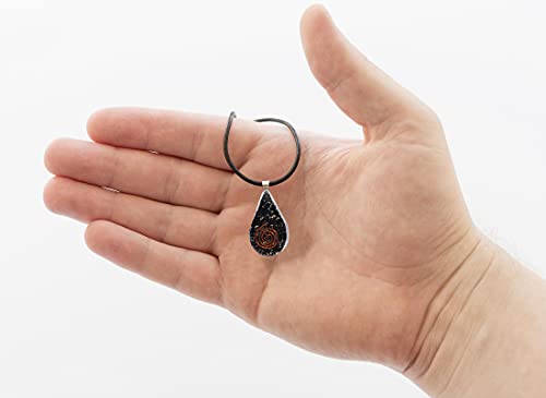 Pura Esprit Orgone Pendant Black Tourmaline Healing Crystals - Chakra Stones Orgone Energy Generator Orgonite Pendant Necklace For - E-Energy Protection Vivid Dream Procrastination Chakra Healing #TOP4