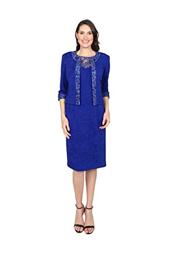 Maya Brooke Women's Stretch Sequins Easy to Wear Jacket Dress