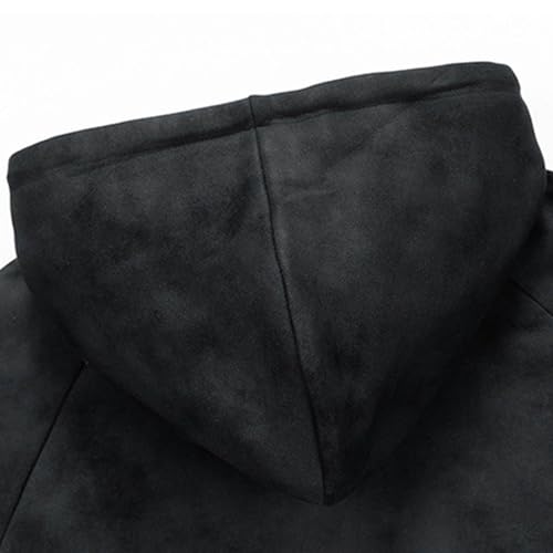 Xiaojmake Mens Full-Zip Acid Wash Hoodie Basic Fleece Hooded Sweatshirt Vintage Oversized Casual Suede Fall Jacket Streetwear3