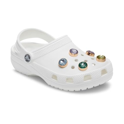 Image of Crocs Unisex's Jibbitz Bling Multi Pack, Shoe Charms, Gold and Gem, 5 Pack