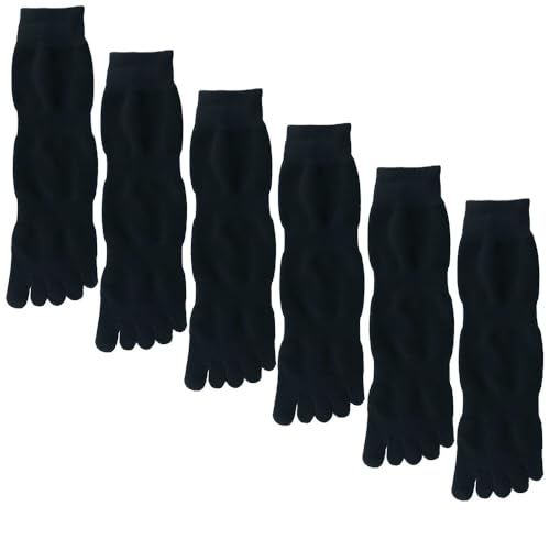 消臭ROICA加工 メンズ5本指ソックス(黒5足組)